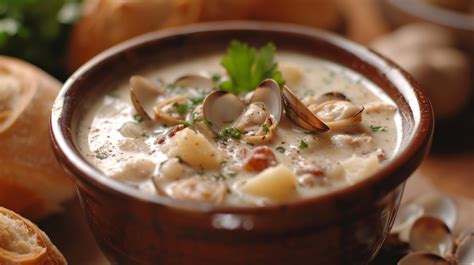  Clam Chowder: A Creamy Delight with Rustic Flavors Exploding on Your Palate!